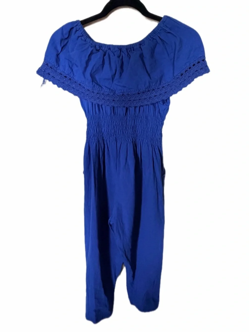 Boho sunflower blue romper S
